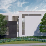 3D rendering of outdoor landscape and home